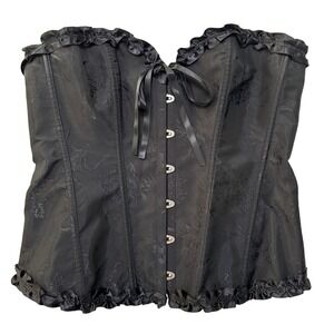 Scarlet Darkness Corset Top Womens 12 Black Renaissance Steampunk Victorian Goth